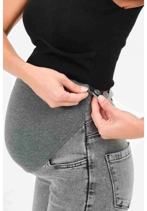 Джинсы антрацит широкие на живот для беременных (9111/40)